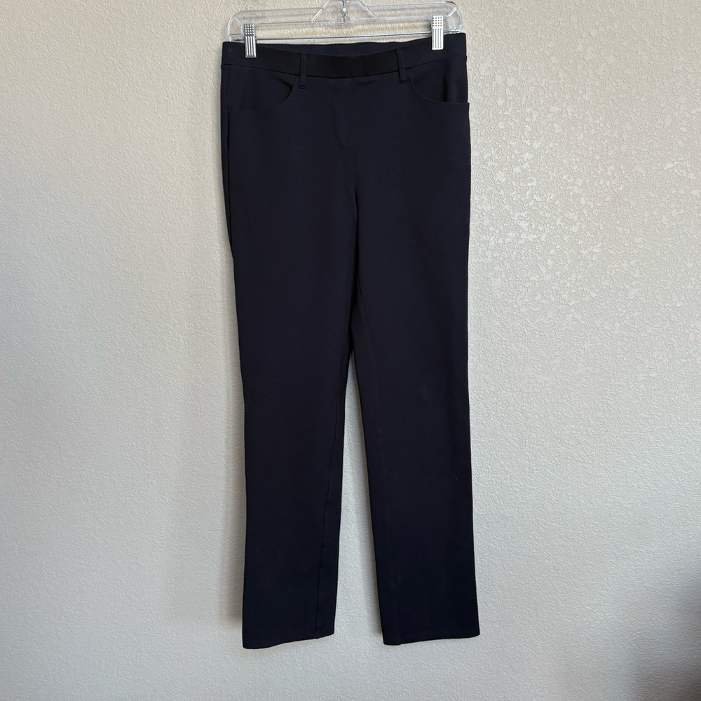 Quince Women’s Black Ponte Knit Straight Leg Pants Size Medium Work Office - Picture 3 of 8